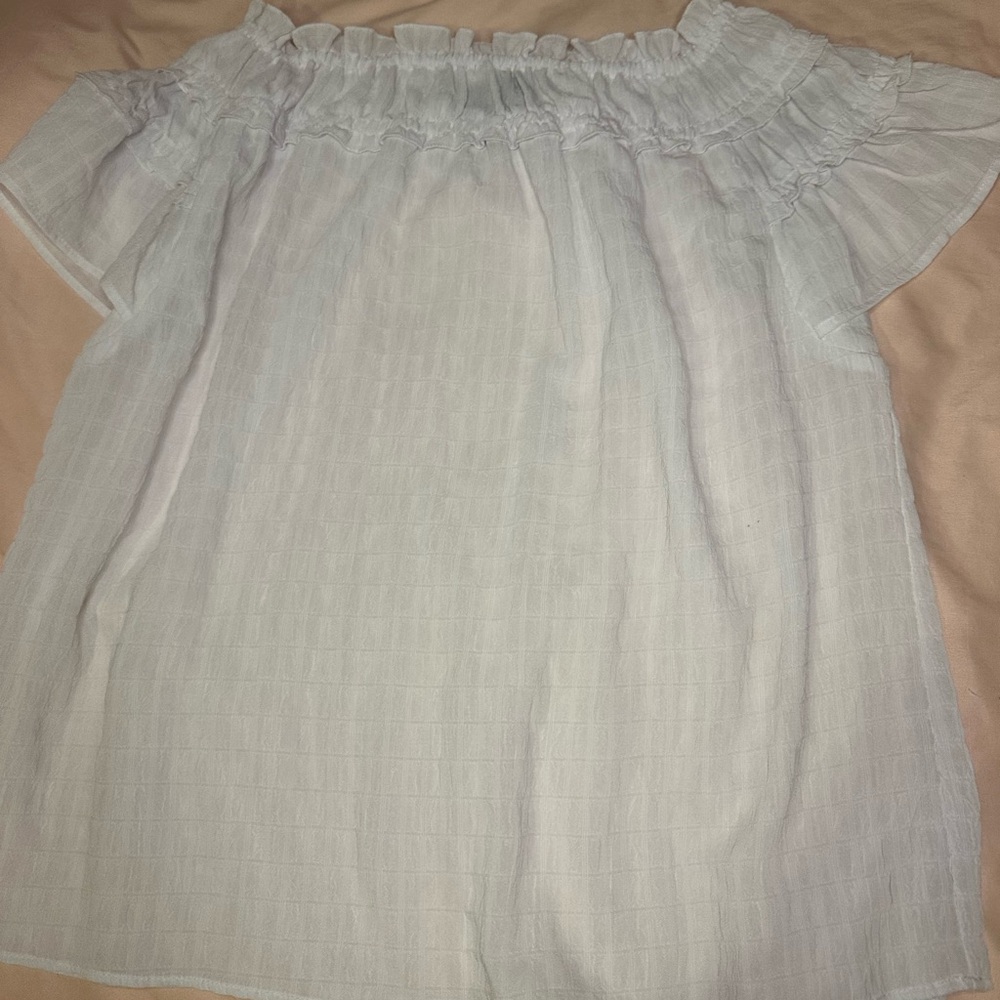 NYC White Textured Blouse